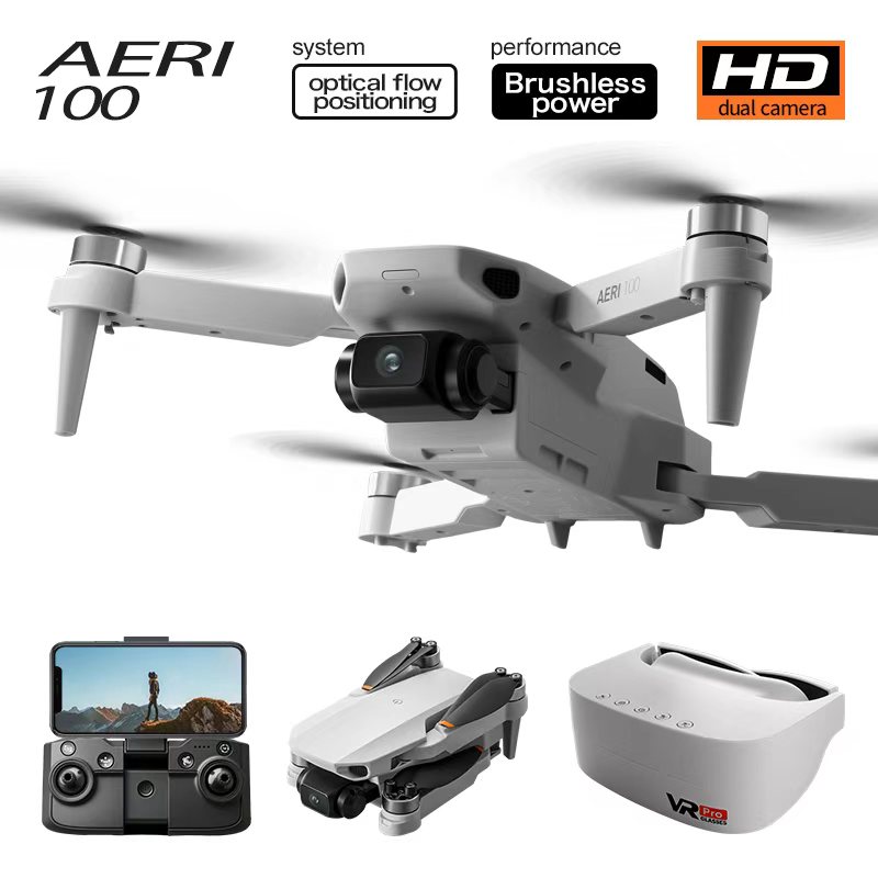 Drone Smart Rc Foldable - Aeri 100折りたたみ式RCドローン ブラシレスモーター 4K HD デュアルカメラ