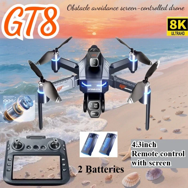 Drone Top Rc - ドローン 4K HD GT8 カメラ障害物回避航空写真ブラシレスドローン スクリーン付き折りたたみ式