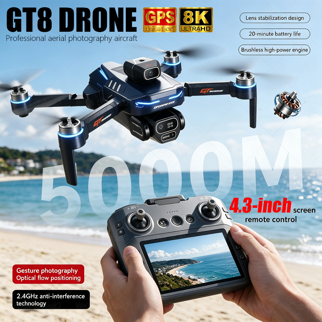 Drone Rc Harness - NEW GT8 HD RCドローン 4Kプロフェッショナルデュアルカメラ WiFi