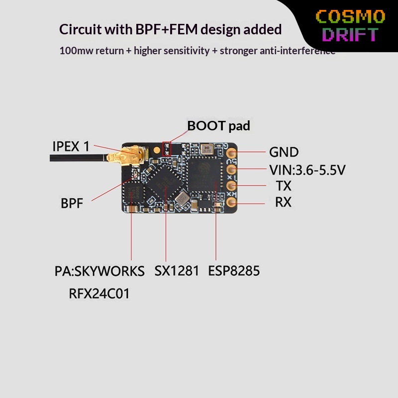 Drone Rc Transmitter And Receiver - ホットベイク Expresslrs Elrs レシーバー 2.4GHz 915MHz