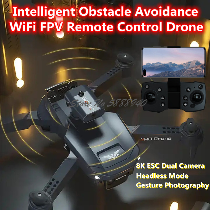 Drone Smart Rc Foldable - スマート障害物回避折りたたみ式 WIFI FPV リモートコントロールドローン 8K ESC