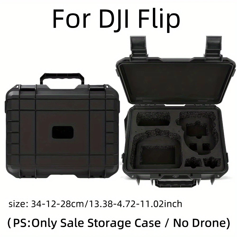 Drone Carrying Bag - DJI Flip用ハードシェル収納ケース、RC N3/RC 2対応、ブラック、ドローンアクセサリー用複数コンパートメント付き
