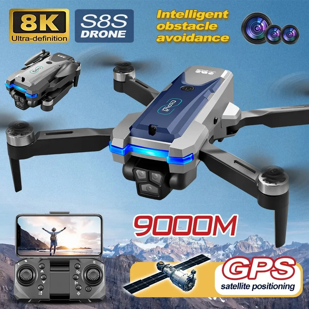 Gps Module Drone - 折りたたみ式リモートコントロールドローンRCS8S GPS,5g wifi,8k hdデュアルESCカメラ,オプティカルフロー,360 ° 障害物回避,ブラシレスモーター,9000m