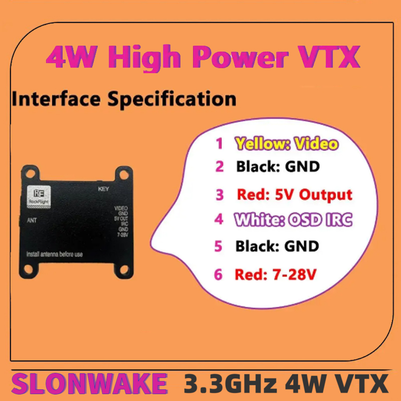 SLONWAKE FPV 3.3G 16CH 4000mW  - Drone Rc Transmitter And Receiver のレビューと価格