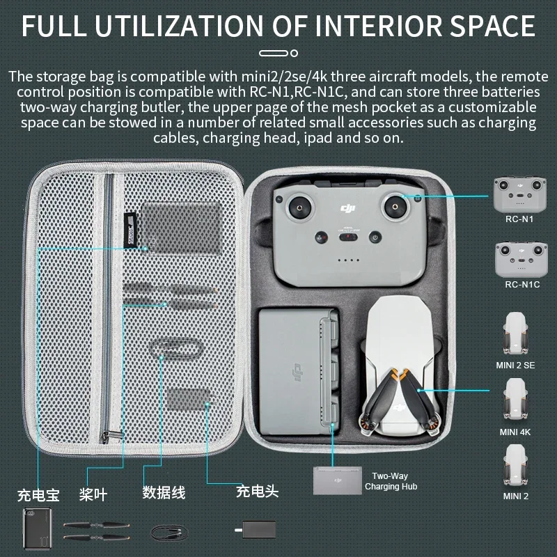 ミニ 2 ショルダーバッグ PU ポータブル収納ケーストラベ - Drone Carrying Bag のレビューと価格