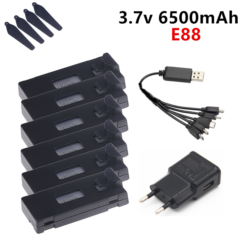 3.7V 6500mAhリポバッテリー E88 E88PRO - Drone Rc E99 Pro のレビューと価格