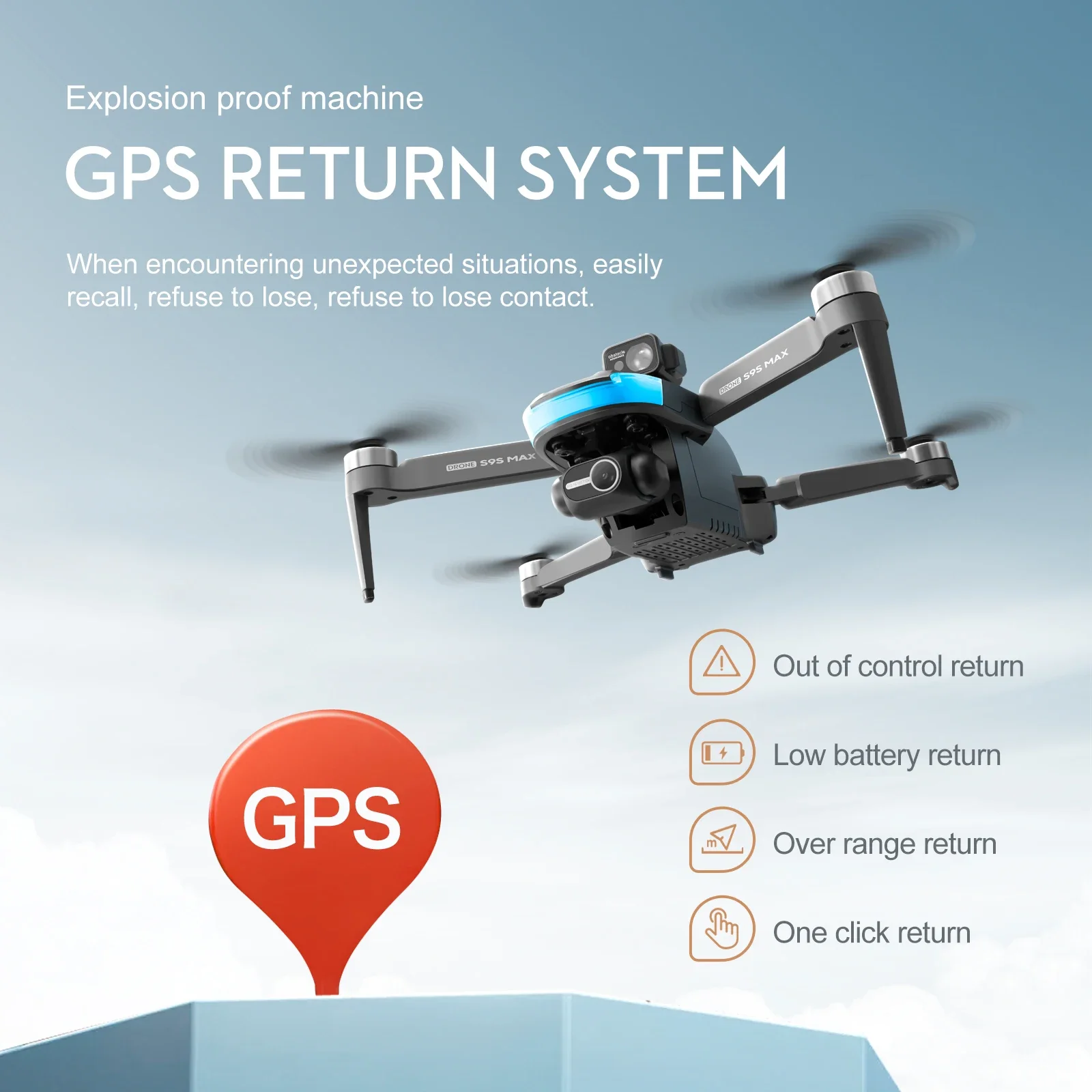 新しい S9S MAX ミニドローン 4K 2 軸 PTZ  - Gps Module Drone のレビューと価格
