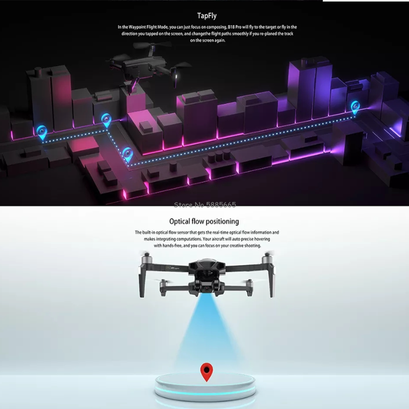 プロのリモートコントロールドローン,4k,GPSリターン,f - Drone Smart Rc Foldable のレビューと価格