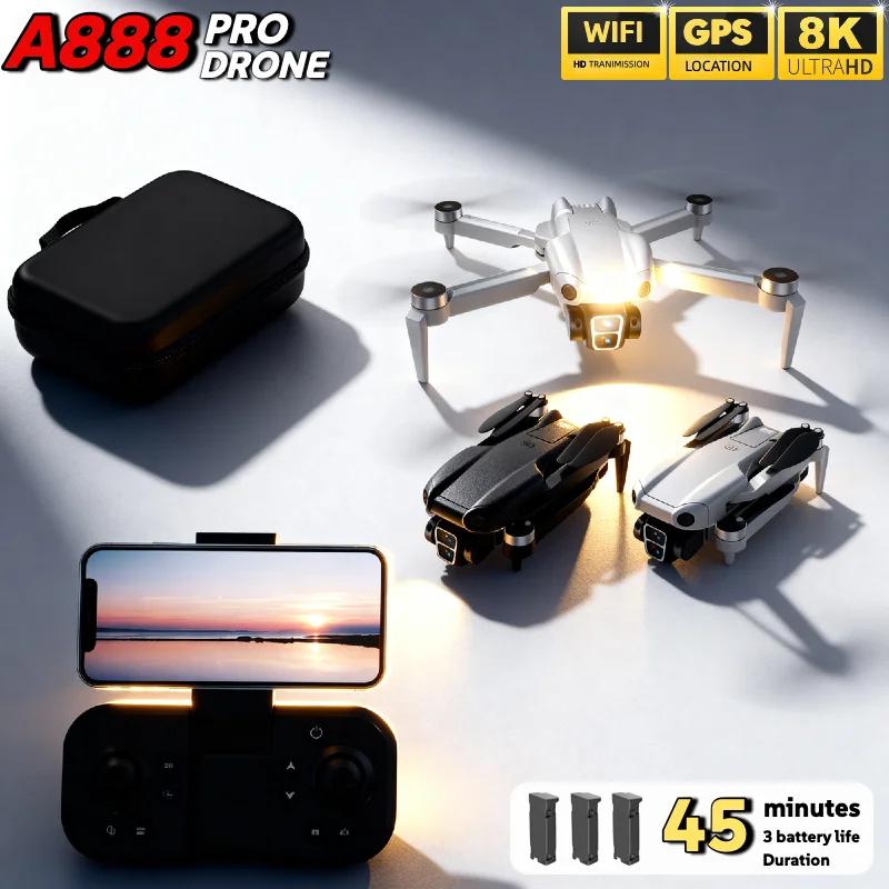 オリジナルA888折りたたみ式クアッドコプター 8K HD  - Drone Smart Rc Foldable のレビューと価格