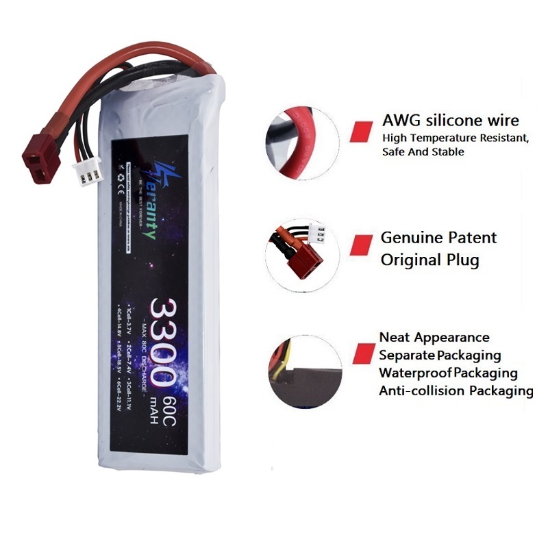 2S 7.4V リポバッテリー 3300mAh 60C 車  - Drone Rcs のレビューと価格