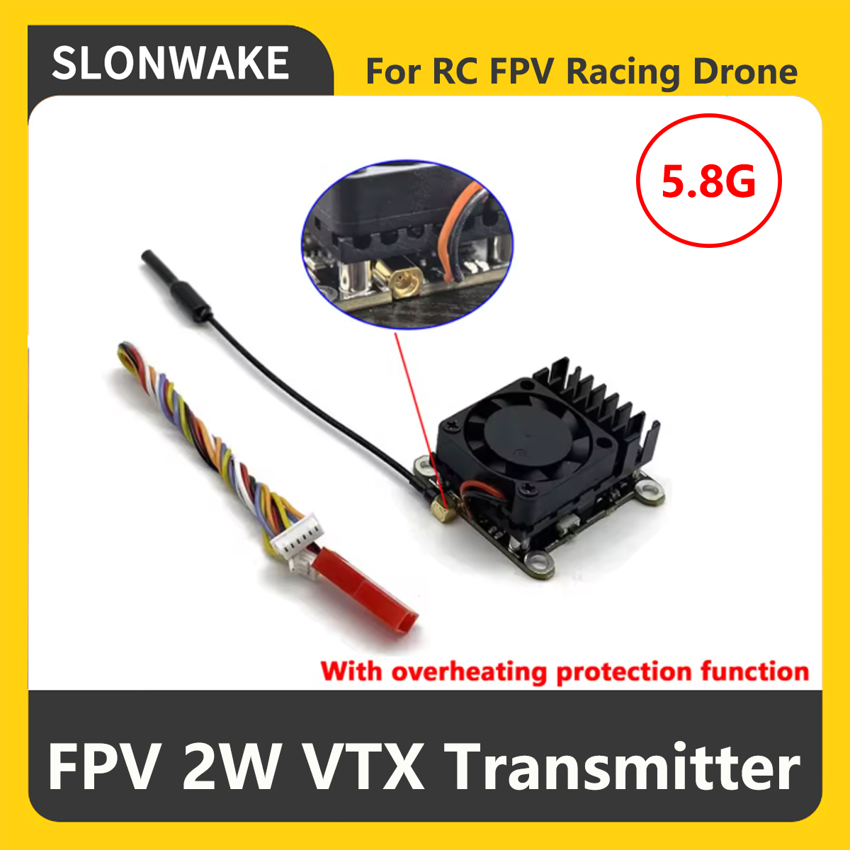 SLONWAKE 5.8G 2000mW FPV VTX ト - Drone Rc Transmitter And Receiver のレビューと価格