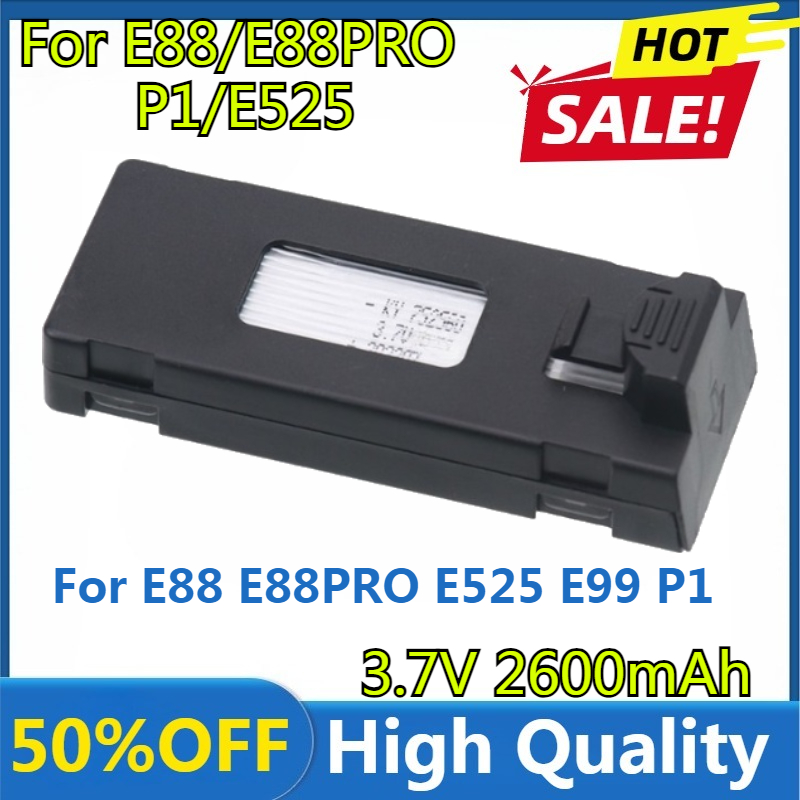 E88バッテリー 3.7V 2600mAh リポバッテリー  - Drone Rc E99 Pro のレビューと価格